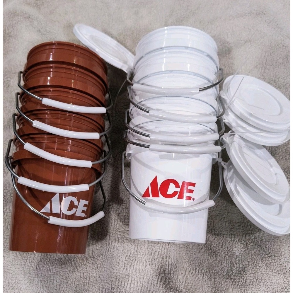 ACE HARDWARE Bucket Lot 0.5 QT MINI  BUCKET - 5 White 5 Brown - NEW